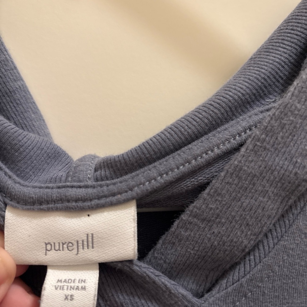 J.Jill Pure Jill Women Pima Cotton Blend Pullover Hoodie Size XS Blue Sweatshirt - Picture 2 of 4